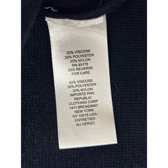 Tahari Collared Button Up Cardigan Women’s L Navy Blue Knit Casual Minimalist - Picture 7 of 7